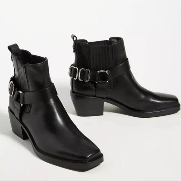 Sam Edelman Bellamie Leather Moto Boots Black Size 7 NIB - Picture 1 of 12